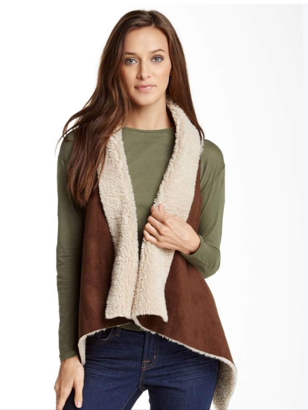 NWT Saks Fifth Avenue faux suede vest